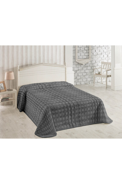 Dolce Bonita Home Wellsoft Accordıon Blanket 200X220 Anthracite - with Sleep Band Gift