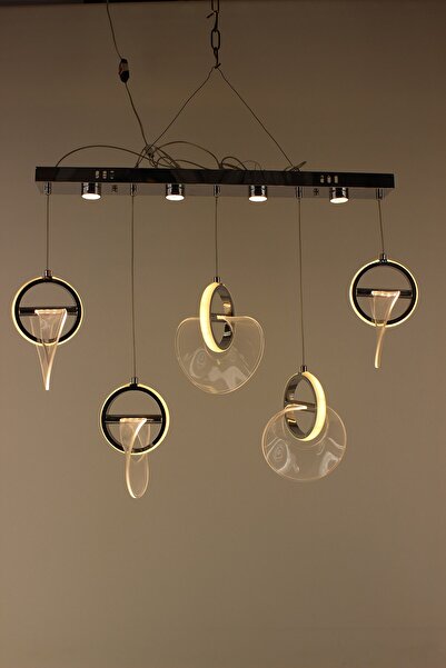 GN GEN AYDINLATMA Gümüş Yelken Tasarım 5'li Sıralı Serisi 3 Renk Led Modern A...