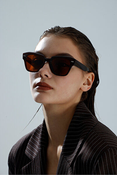 miii Classic Unisex Brown Sunglasses with Brown Glass and Shiny Frame Uv Prot...