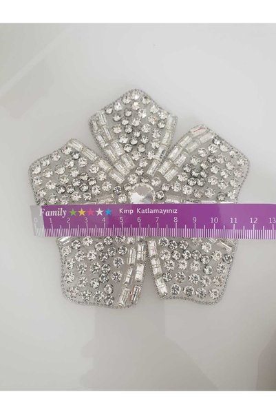 ESRA ŞELEM Iron-On Stone Flower Model Decorative Strip Applique Accessory