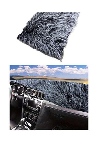 Bigohobi Pelüş Torpido Koruma Örtüsü (Uzun Tüy), Gri