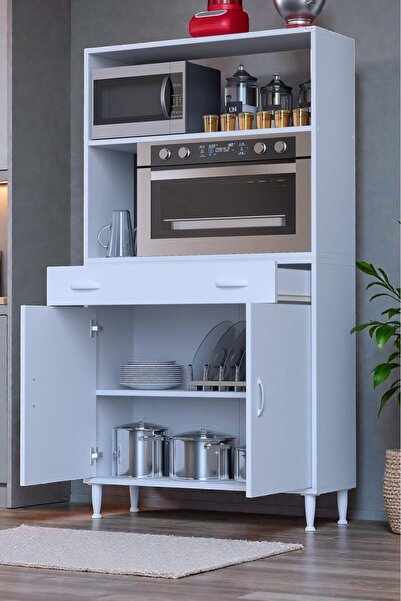 Eliusta Lunera G:100 cm Beyaz Mutfak Dolabı Çok Amaçlı Açık Bölmeli Fırın Mut...