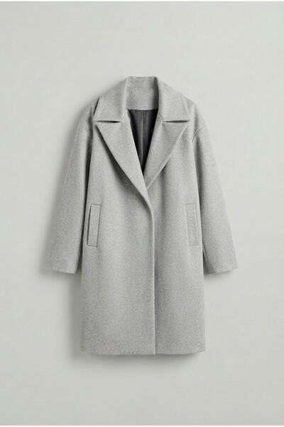 ablukaonline Men's Oversized Cashmere Coat Gray