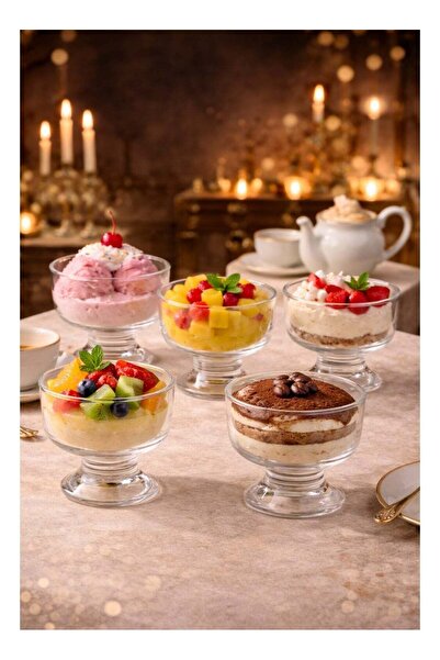 Dania 🍨 Luxury Glass Serving Set (6 pieces) – Elegant and sophisticated for desserts and ice cream 🍓