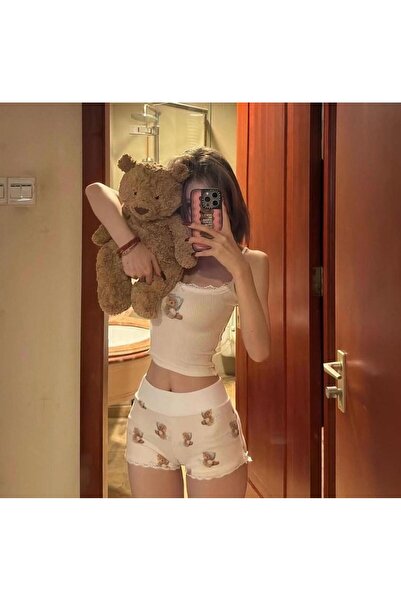 BALİNA Kahverengi Teddy Bear Homewear Takım