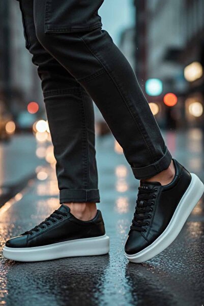 Lufian Casual Erkek Deri Sneaker Ayakkabı SİYAH