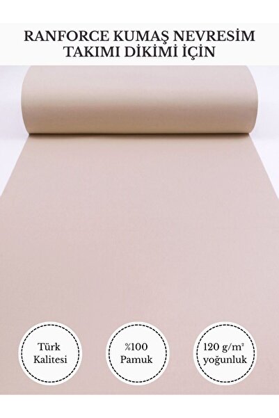 FabricMarket Ranforce Kumaş Nevresim Dikimi Için – %100 Pamuk, 240 cm × 100 C...