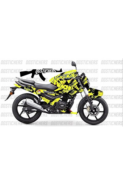 Motiker TVS Raider 125 Pikachu Tasarım Sticker Etiket Modeli