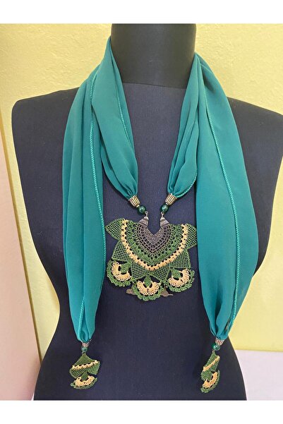 NESLİHAN HOBİ ATÖLYESİ Needlepoint Chiffon Necklace & Scarf