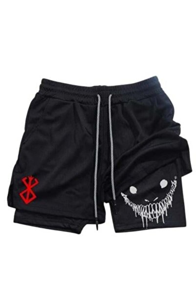 BALİNA Siyah Anime Berserk Manga Guts Cepli Şort