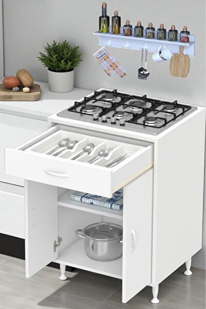 Eliusta Yankı 56 cm Derinlik 65 cm Genişlikte Dolap Baharat Raflı Set Üstü Oc...