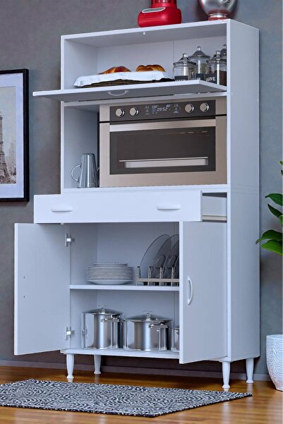 Eliusta Avelin Kapaklı Mini/Midi Fırın Dolabı 95 cm Beyaz Çok Fonksiyonlu 95x...