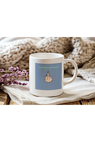 Beramussa You Can'T Do It Alone Mug – Humorous Cup with Stubborn Mood and Middle Finger Drawing