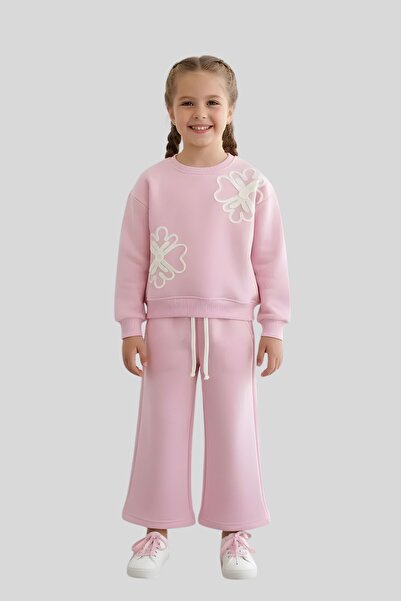 ww waka waka kids store Set de trening pentru fetiță, din țesătură roz, cu ap...