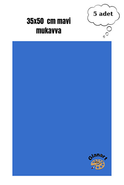 Glanart 35x50 cm mavi renk mukavva kartonu 5 adet