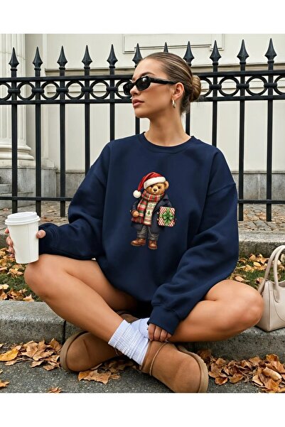 Jose Clothing Teddy Bear Baskılı Organik Pamuk Sweatshirt