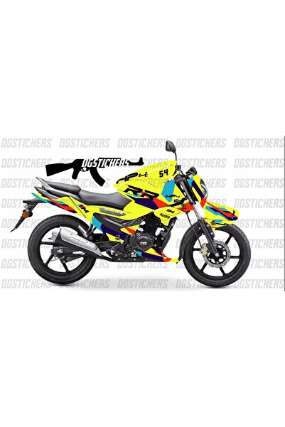 Motiker TVS Raider 125 RR Sarı Tasarım Sticker Etiket Modeli