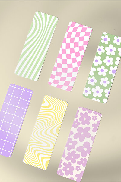 tinystoriestr مجموعة من 6 فواصل كتب ملونة ذات طابع خاص