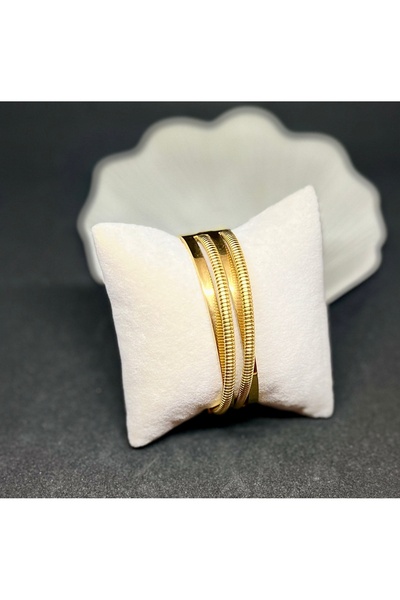 Aura Trio Çok Sıralı Gold Renk Kadın Bileklik – Jewellery