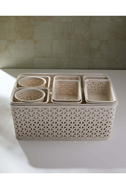 REDTAG Beige Storage Basket Set (10 Piece)