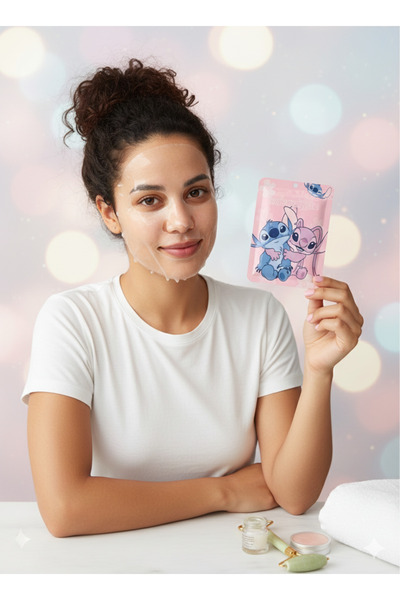 burjalmodah Stitch & Angel Pink Face Mask for Skin Care | Hydration & Radiance. (2 pieces)