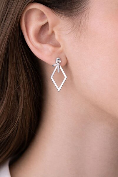 BY YASİN TOPÇU 🔥   Silver Net Form Geometric Earrings 🔥