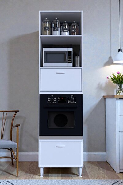 Eliusta Viramo Mikrodalga/Ankastre Fırın Dolabı 2 Kapaklı Depolama Alanlı 60x...