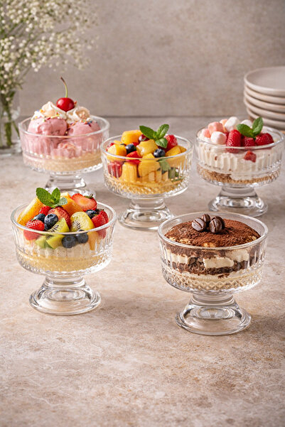 Dania 🍨🍓 Luxury Glass Serving Set (6 pieces) – Perfect for ice cream, desserts and fruits 🍓🍨