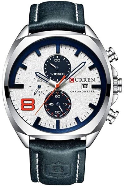 Curren Mens Leather Strap Watches Classic Casual Dress Stainless Steel Waterproof Chronograph Date A