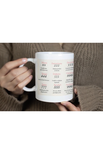 Beramussa Angel Numbers Spiritual Mug Cup – 111 Intent, 222 Timing, 333 Support, 444 555 666 777 888 999