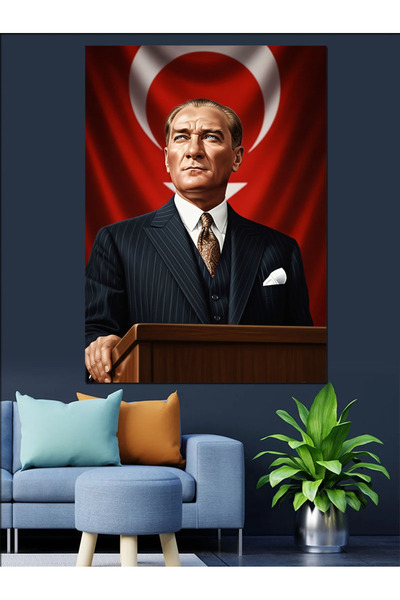 KanvasSepeti Ataturk Turkish Υψηλής ποιότητας ελαιογραφία Με υφή Καμβάς ζωγρα...