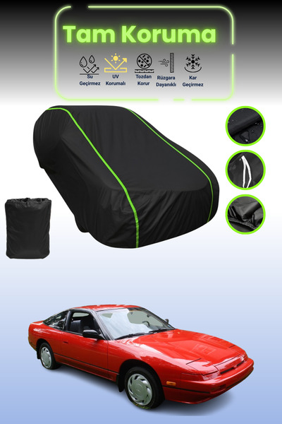 Dokaca Neo غطاء حماية للسيارة من القماش الأسود اللامع قماش مجدّل نيسان 240SX ...