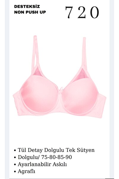 CHARM Tılsım Lingerie Women's Tulle Detailed Padded Single Bra