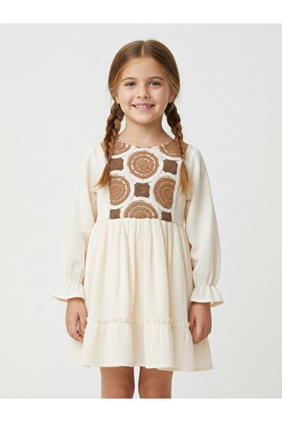 Cherrys Bebek فستان بناتي مزين بالدانتيل