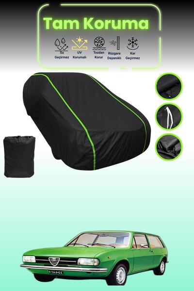 Dokaca Neo غطاء حماية للسيارة باللون الأسود النيون قماش مجدّل ألفا روميو ألفاسود جياردينيتا 1975 - 1978 متوافق مع غطاء حماية السيارة