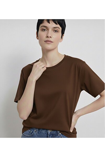 BW Bravely Wear Γυναικείο μπλουζάκι με ίσια γραμμή, χωρίς στάμπα, Basic Crew ...