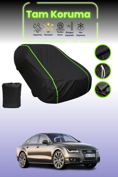 Dokaca Neo غطاء حماية للسيارة متوافق مع سيارة أودي A7 سبورت باك 2010 - 2014 باللون الأسود النيون قماش مجدّل