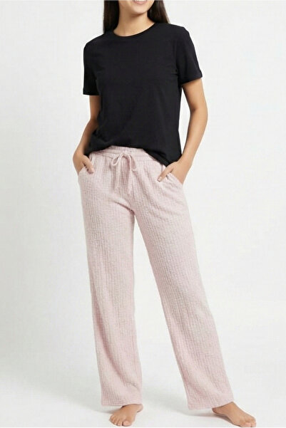 MORRO Women's Bubble Fabric Pajama Bottoms Elastic Waist Drawstring Lace-Up Textured Relaxed Fit Home Wear Sweatpants