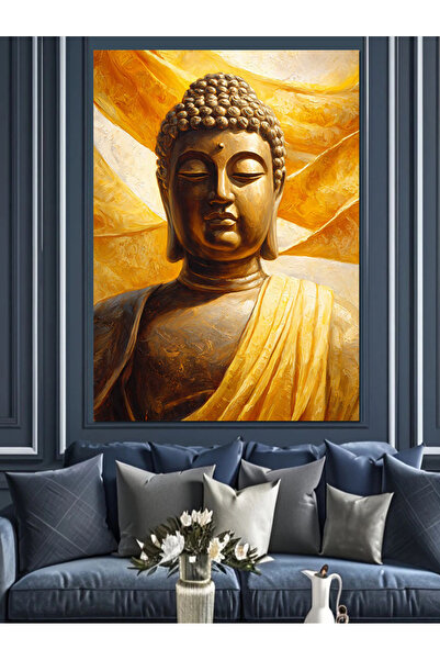 KanvasSepeti Statuia lui Buddha din aur Pictură în ulei de înaltă calitate te...