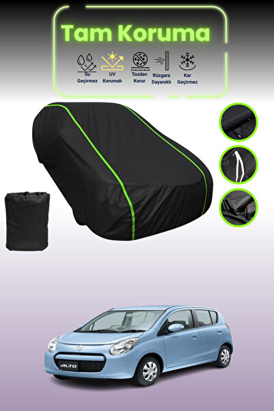 Dokaca Neo غطاء حماية للسيارة من القماش الأسود اللامع قماش مجدّل متوافق مع سيارة سوزوكي ألتو VII