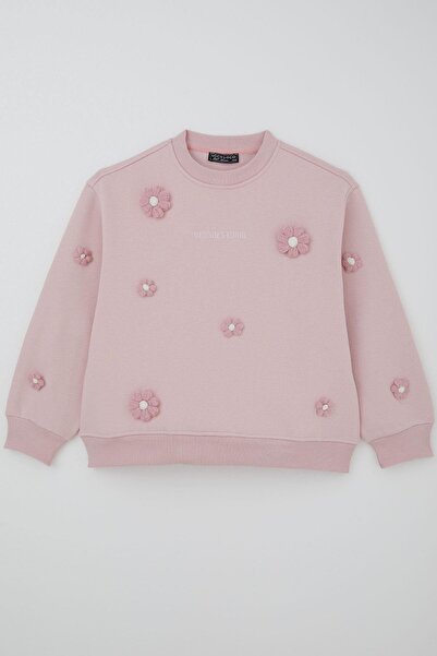 LOCO LOCO KIDS Locoloco Swea pentru fete tricou cu motiv floral 9-14 ani, roz