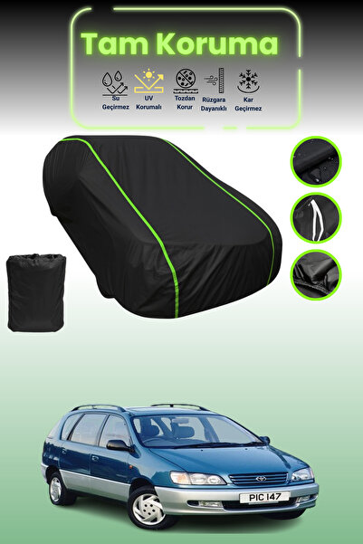 Dokaca Neo غطاء حماية للسيارة من القماش الأسود اللامع قماش مجدّل تويوتا بيكنيك 1996 - 2001 متوافق مع غطاء حماية السيارة من القماش