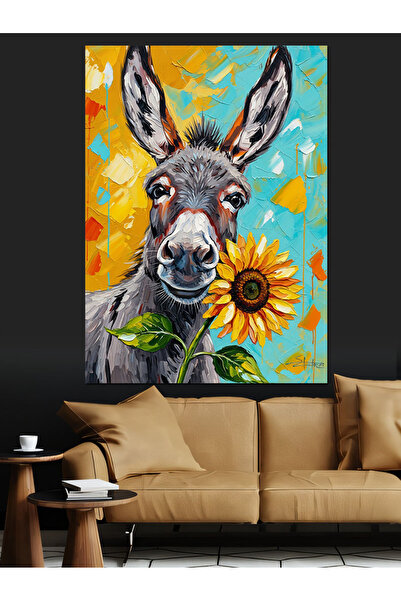 KanvasSepeti Pictură în ulei de înaltă calitate cu floarea-soarelui texturat ...