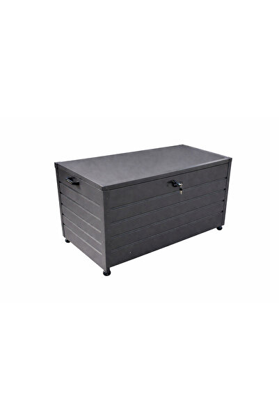 Egardenkart , Outdoor Storage Box - Metal Movable Garden Storage Box with Wheels (Dark Grey)