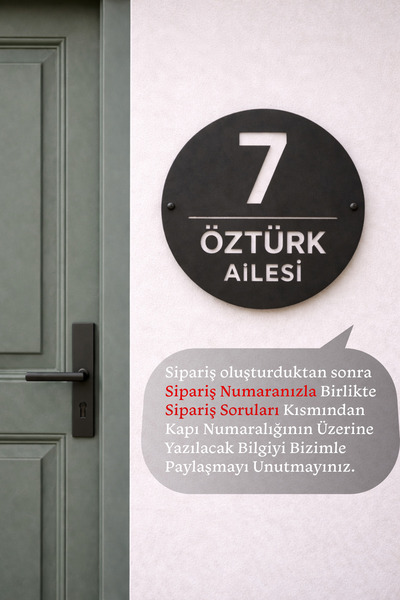 3Art Metal Dekorasyon Tic.Ltd.Şti Modern Siyah Metal Kapı Numaralığı - İsimli...