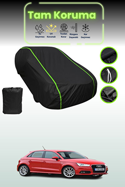 Dokaca Neo غطاء حماية للسيارة متوافق مع سيارة أودي A1 سبورت باك قماش مجدّل باللون الأسود النيون 2015 - 2018