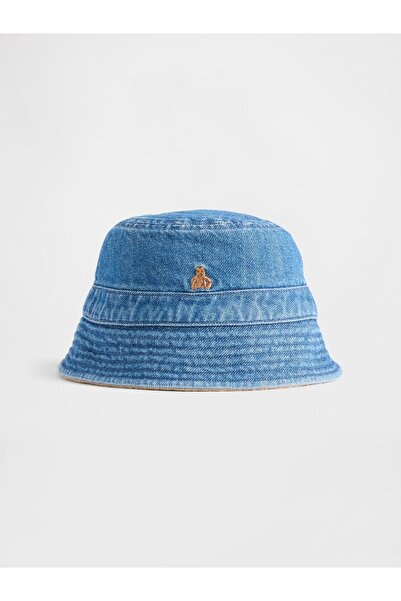 GAP Bebek Mavi Sherpa Denim Bucket Şapka