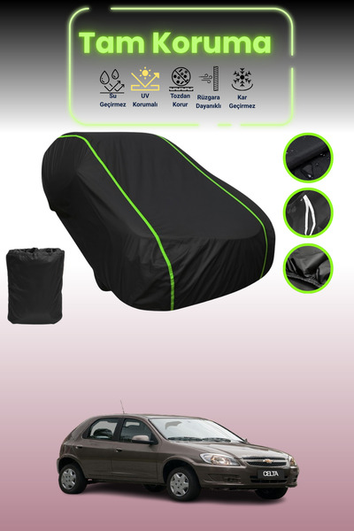 Dokaca Neo غطاء حماية للسيارة باللون الأسود النيون قماش مجدّل شيفروليه سيلتا - 5 أبواب 2000 - 2021