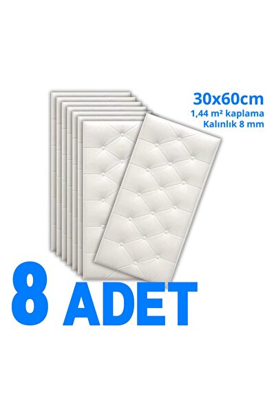 HORECA MARKET 3D yapışkanlı Duvar Yumuşak çıkartmaları Beyazlar -8'li Set-30x...