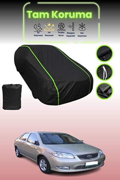 Dokaca Neo غطاء حماية للسيارة من القماش الأسود اللامع قماش مجدّل تويوتا فيوس ...